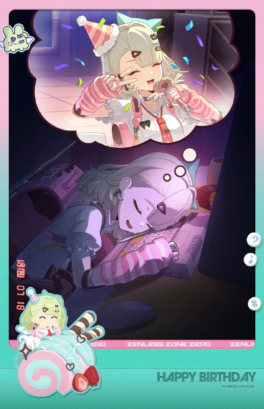 生日快乐千夏丨仲夏之梦「在光里...我谱写着…未来的旋律...Zzz...」 「甜美微笑小千夏！灵感迸发小千夏！旋律魔法小千夏！」「L-O-V-E，Lovely 小千夏！」「感谢大家来看我的生日公演！请继续支持妄想天使吧，谢谢！」 「什么啊！梦话说得比上次演出还流利，还有台下配合的环节…」「千夏真的有在努力练习呢！好辛苦！」source @ZZZ_Game #生日贺图 #节日贺图生日快乐千夏丨仲夏之梦「在光里...我谱写着…未来的旋律...Zzz...」 「甜美微笑小千夏！灵感迸发小千夏！旋律魔法小千夏！」「L-O-V-E，Lovely 小千夏！」「感谢大家来看我的生日公演！请继续支持妄想天使吧，谢谢！」 「什么啊！梦话说得比上次演出还流利，还有台下配合的环节…」「千夏真的有在努力练习呢！好辛苦！」source @ZZZ_Game #生日贺图 #节日贺图