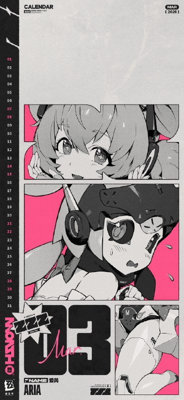 《绝区零》2026年3月月历壁纸「因为有大家的支持，我才能感受到这么多快乐和幸福