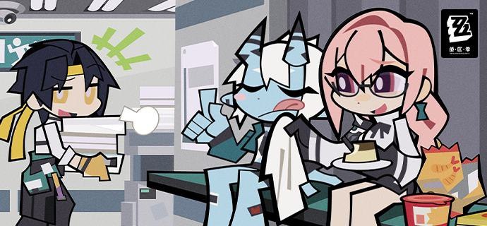 【丽都放大镜】月城柳篇投稿人：浅羽悠真留言：为了让贪吃鬼同事乖乖开会，竟然可以做到这种程度，真的假的...那个...副课长，我觉得我今天的工作量已经超标了，接下来的一周我可以休假吗？😃😃😃source @ZZZ_Game #丽都放大镜