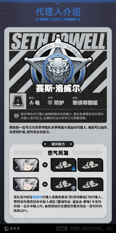 代理人机制介绍：赛斯篇更新即将完成…资料库中已收录代理人【赛斯】的战斗相关信息，重点内容解析完毕，请查收