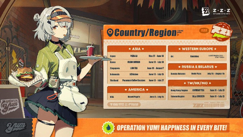 《美味大作战》 | 绝区零全球美味联动活动详情嗯呢嗯呢？（饿了吗？）新艾利都即将在2.0版本期间开启第一届环球《美味大作战》活动