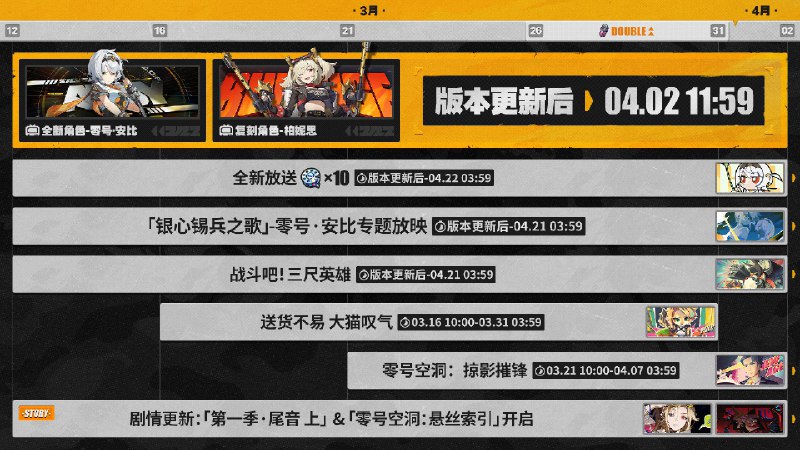 1.6 上半家庭活动日历@ZZZ_Game #活动日历