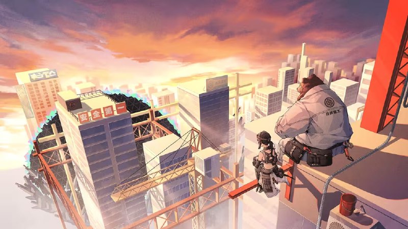 「桶外的黄昏」难得的休息时间偶尔会遇到难得的晚霞，而这里每一个寻常或特别的傍晚，都载着新艾利都的未来向前延伸