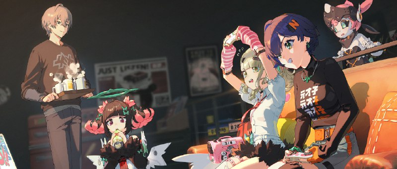 新年快乐丨加大马力！「是新年前的最终决战呢！看来，会有人在跨年的时候笑不出来哟~」「铃、千夏，玩了一晚上了，休息一下吧~」「哥哥，你挡到我的屏幕了！！」「这一把！我一定会赢！爱芮，来当我的外援吧！」「啊？我…我也要玩吗？」source @ZZZ_Game #节日贺图新年快乐丨加大马力！「是新年前的最终决战呢！看来，会有人在跨年的时候笑不出来哟~」「铃、千夏，玩了一晚上了，休息一下吧~」「哥哥，你挡到我的屏幕了！！」「这一把！我一定会赢！爱芮，来当我的外援吧！」「啊？我…我也要玩吗？」source @ZZZ_Game #节日贺图