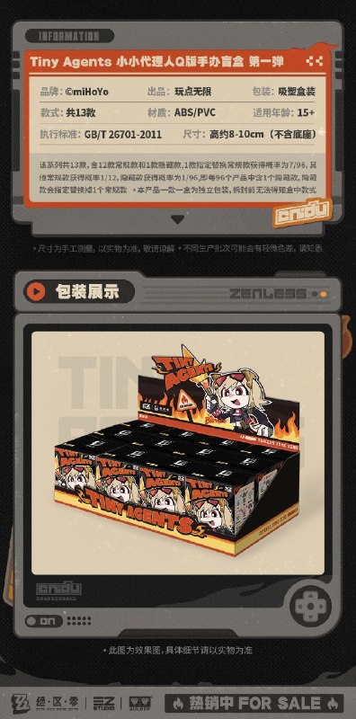 新品情报丨TinyAgents 小小代理人 Q版手办盲盒亲爱的绳匠，天猫「绝区零三Z官方旗舰店」、米游社「绝区零」商城、抖音「绝区零周边旗舰店」将于7月22日20:00开启「TinyAgents 小小代理人 Q版手办盲盒」的贩售