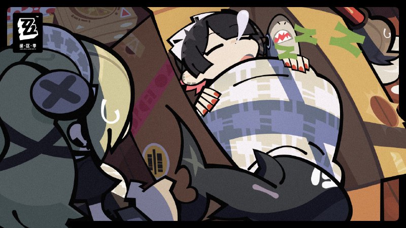 【丽都放大镜】艾莲篇投稿人：可琳留言：大扫除的时候，发现同事在角落的纸箱里打盹......那、那个，请问遇到这种情况，可琳应该装作什么都没看见比较好嘛？呜......source @ZZZ_Game #丽都放大镜