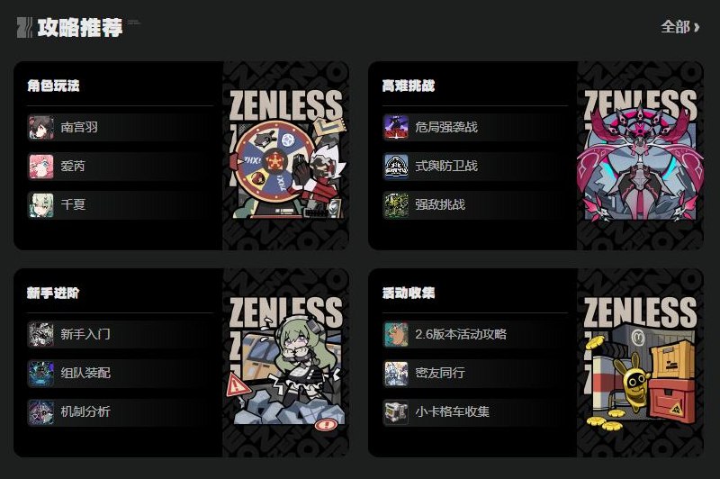 【绝区零绳网情报站】2.7版本攻略合集更新！各位绳匠好，《绝区零》2.7版本「英雄不死于往昔」的内容攻略合集已更新！绳匠们可以前往【2.7版本攻略合集】查看最新词条及攻略，也可前往「绳网情报站」首页查看其它相关内容~     >>>2.7版本攻略合集传送门<<<▌更新内容     1.V2.7版本攻略合集  本次合集收录了2.7版本相关的各类内容，包括新角色「南宫羽」推荐搭配及养成消耗、新增音擎「霓虹妄想」属性及养成消耗、新版本活动攻略、式舆防卫战及危局强袭战推荐阵容等
