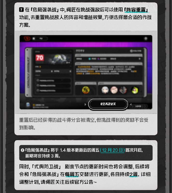 丽都修葺漫谈Vol.3：玩法篇绳匠们好！ 本期为大家带来的是1.4版本重点玩法的迭代内容介绍，一起来看看吧！欢迎绳匠在#丽都修葺漫谈#话题中或本帖评论区分享自己对于本次优化内容的看法和对相关内容持续优化的意见~source @ZZZ_Game丽都修葺漫谈Vol.3：玩法篇绳匠们好！ 本期为大家带来的是1.4版本重点玩法的迭代内容介绍，一起来看看吧！欢迎绳匠在#丽都修葺漫谈#话题中或本帖评论区分享自己对于本次优化内容的看法和对相关内容持续优化的意见~source @ZZZ_Game