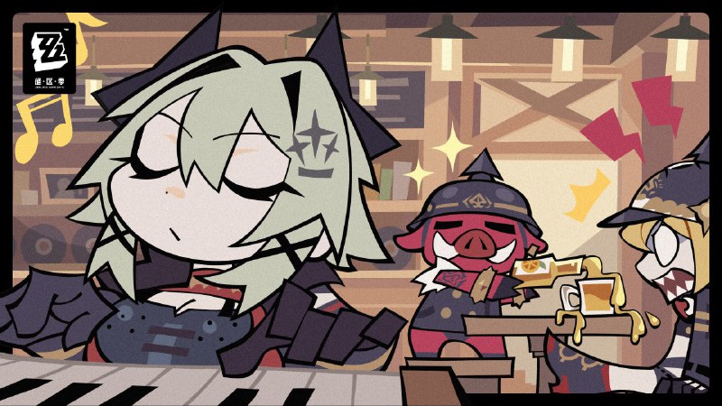 【丽都放大镜】凯撒篇投稿人：露西留言：最近小猪们是越来越懈怠了，今天连一向勤恳的阿草都敢在我眼皮子底下发呆！它还辩解说是凯撒的琴声太美妙了，才一不小心走了神...开什么玩笑？！本小姐弹得比这好听一万倍！——欢迎来到新艾利都！——source @ZZZ_Game #丽都放大镜