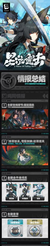 《绝区零》1.4版本前瞻特别节目 | 情报总览《绝区零》1.4版本「星流霆击」前瞻特别节目回顾长图 星沉月落，黎明如歌