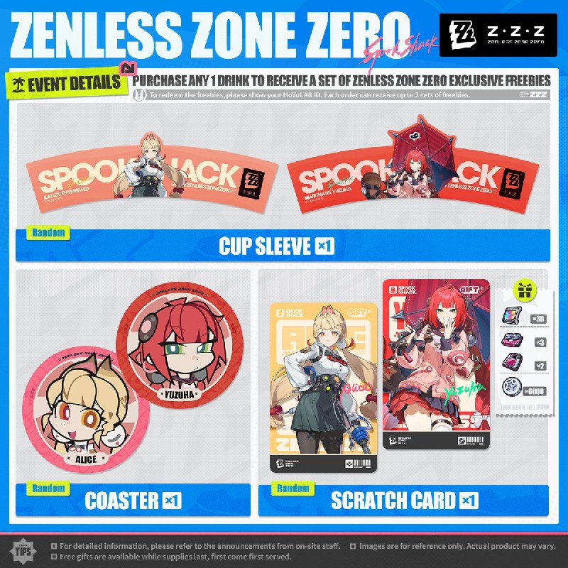 Zenless Zone Zero x CHICHA San Chen Pavilion Bukit Jalil summer drink event coming soon!Beat the summer heat with a refreshing drink and come cool off with us!2025/07/24 – 2025/08/23 CHICHA San Chen @ Pavilion Bukit Jalil Purchase any 1 drink to receive a set of Zenless Zone Zero exclusive freebies.* To redeem the freebies, please show your Zenless Zone Zero UID. Each order can receive up to 2 sets of freebies. 1. Free gifts are available on a first-come, first-served basis while supplies last.2. For detailed event information, please refer to the announcements from on-site staff.3. The organizer reserves all rights of final interpretation. Please refer to store announcements for details.*For more event information, please follow the official social media of Zenless Zone Zero and CHICHA San Chen~source @ZZZ_Game #hoyoverseZenless Zone Zero x CHICHA San Chen Pavilion Bukit Jalil summer drink event coming soon!Beat the summer heat with a refreshing drink and come cool off with us!2025/07/24 – 2025/08/23 CHICHA San Chen @ Pavilion Bukit Jalil Purchase any 1 drink to receive a set of Zenless Zone Zero exclusive freebies.* To redeem the freebies, please show your Zenless Zone Zero UID. Each order can receive up to 2 sets of freebies. 1. Free gifts are available on a first-come, first-served basis while supplies last.2. For detailed event information, please refer to the announcements from on-site staff.3. The organizer reserves all rights of final interpretation. Please refer to store announcements for details.*For more event information, please follow the official social media of Zenless Zone Zero and CHICHA San Chen~source @ZZZ_Game #hoyoverse