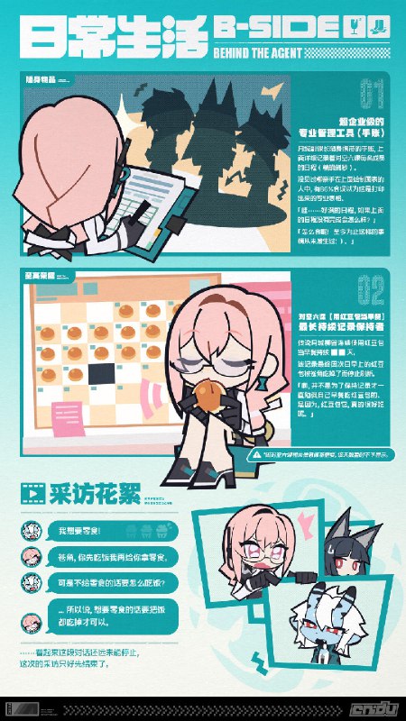 《Behind the Agent》采访手记：月城柳篇亲爱的绳匠，这里是带你走近代理人的《Behind the Agent》！本次为大家请到的是对空六课的情报官月城柳小姐