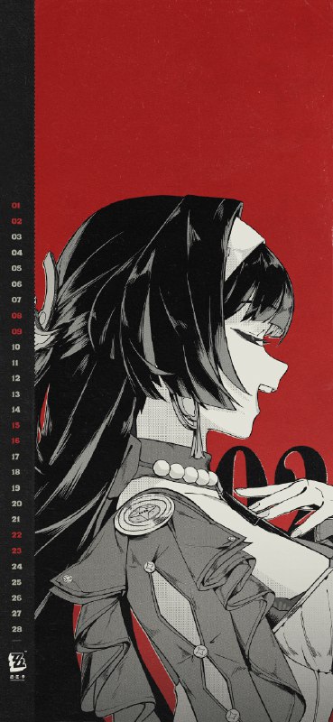 《绝区零》2025年2月月历壁纸「怎么了？看上去好像有心事哦